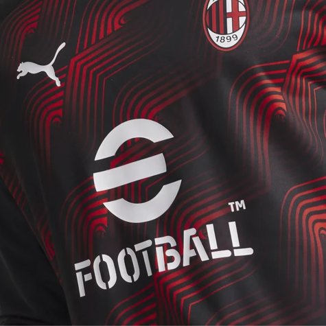 2023-2024 AC Milan Prematch LS Sweat Top (Black)