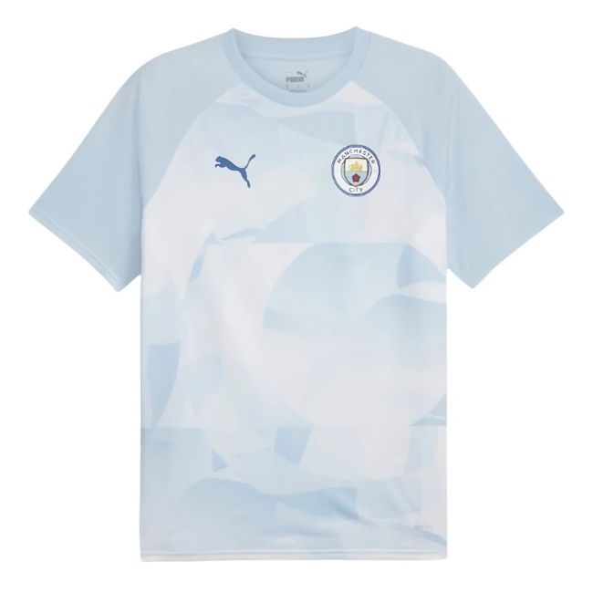 2023-2024 Man City Prematch SS Jersey (Silver Sky) (Your Name)