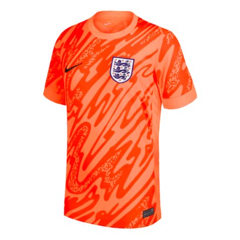 2024-2025 England Home Goalkeeper Shirt (Orange) - Kids (Your Name)