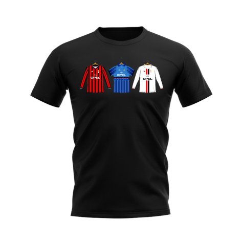 AC Milan 1995-1996 Retro Shirt T-shirt (Black) (Gullit 10)