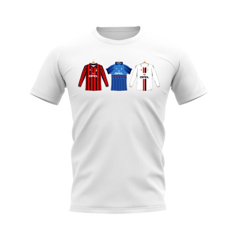 AC Milan 1995-1996 Retro Shirt T-shirt (White) (Gullit 10)