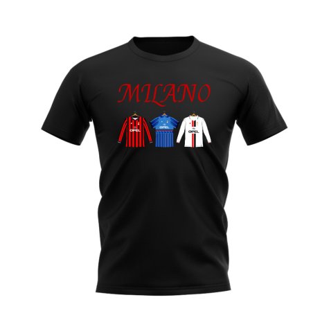 Milano 1995-1996 Retro Shirt T-shirt Text (Black) (Donadoni 11)