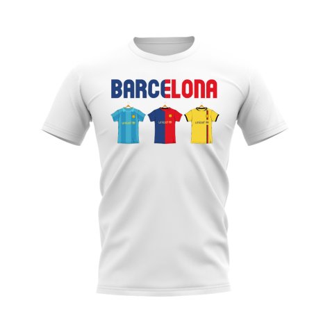 Barcelona 2008-2009 Retro Shirt T-shirt - Text (White) (RONALDINHO 10)