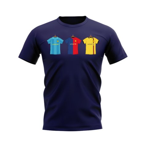 Barcelona 2008-2009 Retro Shirt T-shirt (Navy) (Pique 3)