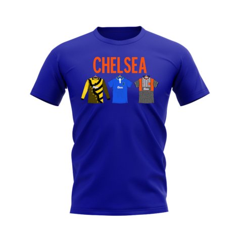 Chelsea 1995-1996 Retro Shirt T-shirts - Text (Blue) (Wise 11)