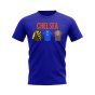Chelsea 1995-1996 Retro Shirt T-shirts - Text (Blue) (Hughes 8)