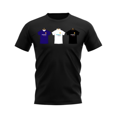Real Madrid 2002-2003 Retro Shirt T-shirt (Black) (Figo 10)