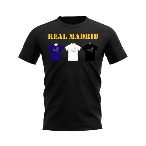 Real Madrid 2002-2003 Retro Shirt T-shirt Text (Black) (KAKA 8)