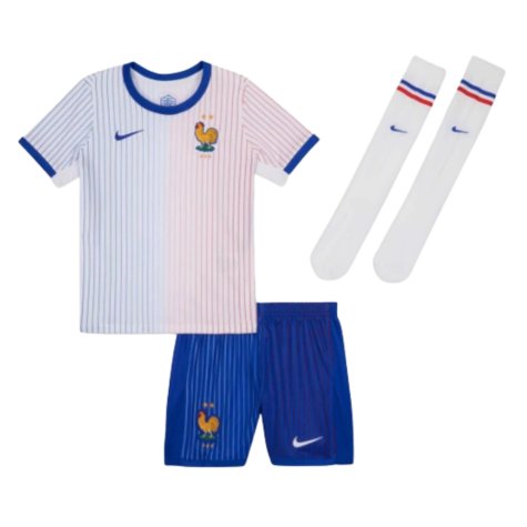 2024-2025 France Away Little Boys Mini Kit (Kolo Muani 12)