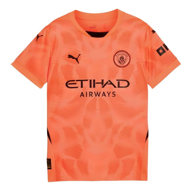 2024-2025 Man City Goalkeeper Shirt (Neon Sun) - Kids (Your Name)