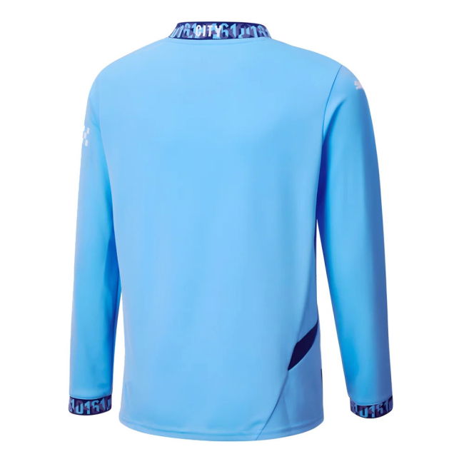 2024-2025 Man City Home Long Sleeve Shirt (Kids) (Foden 47)