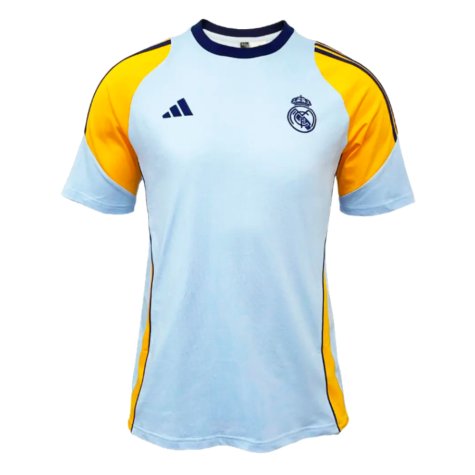 2024-2025 Real Madrid Training Tee (Glow Blue) (Your Name)