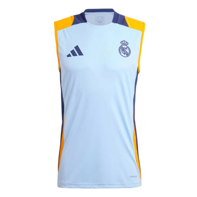 2024-2025 Real Madrid Sleeveless Jersey (Glow Blue) (Tchouameni 14)