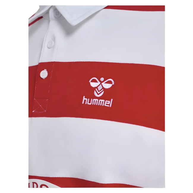 2024-2025 Denmark Rugby Striped Polo Shirt (Red)
