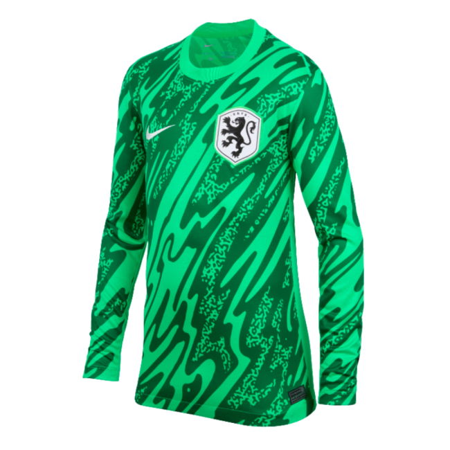 2024-2025 Netherlands Home Goalkeeper Shirt (Green) - Kids (Verbruggen 1)