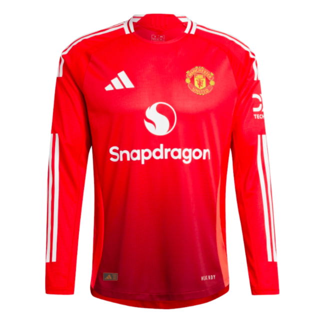 2024-2025 Man Utd Authentic Long Sleeve Home Shirt (Ronaldo 7)