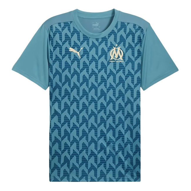 2024-2025 Marseille Pre-Match Shirt (Bold Blue) (Your Name)