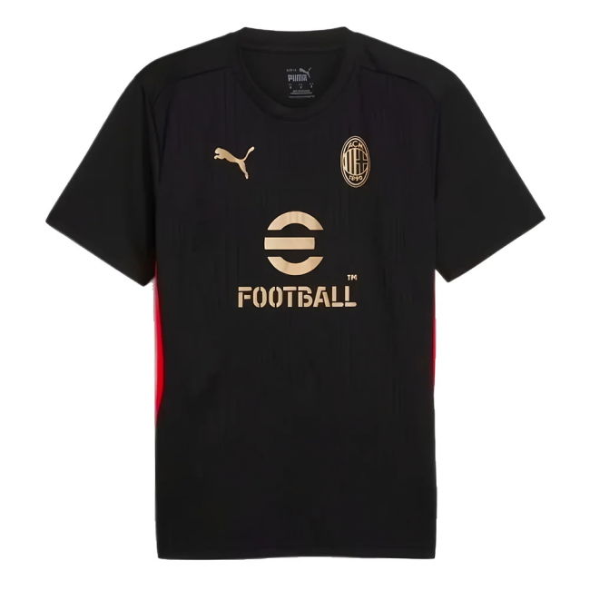 2024-2025 AC Milan Training Shirt (Black) (Rafa Leao 10)
