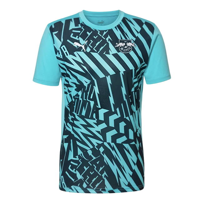 2024-2025 Red Bull Leipzig Pre-Match SS Shirt (Aqua) (Your Name)