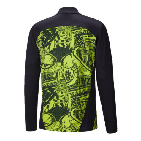 2024-2025 Man City Prematch 1/4 Zip Top (Yellow Glow)