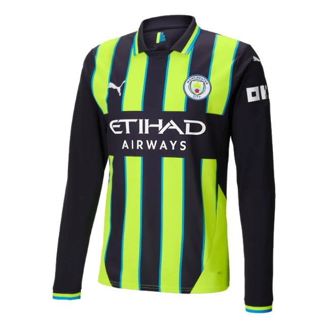 2024-2025 Man City Away Long Sleeve Shirt (Kompany 4)