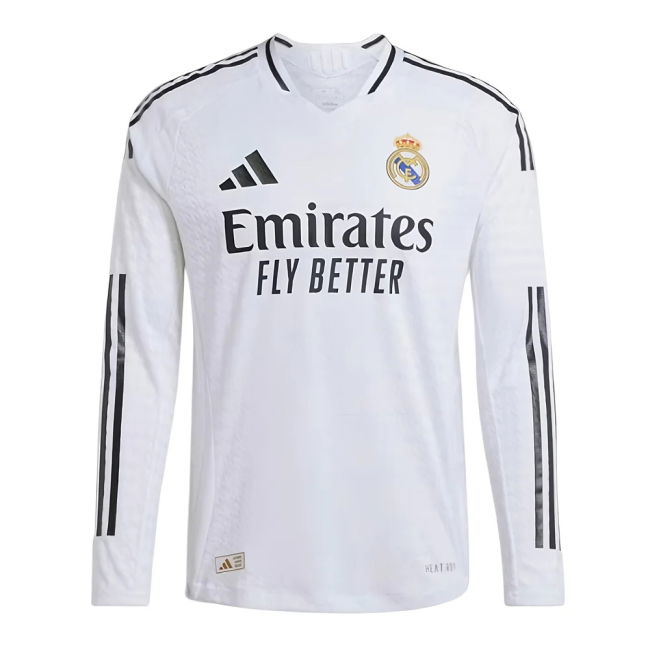 2024-2025 Real Madrid Authentic Long Sleeve Home Shirt (Valverde 8)