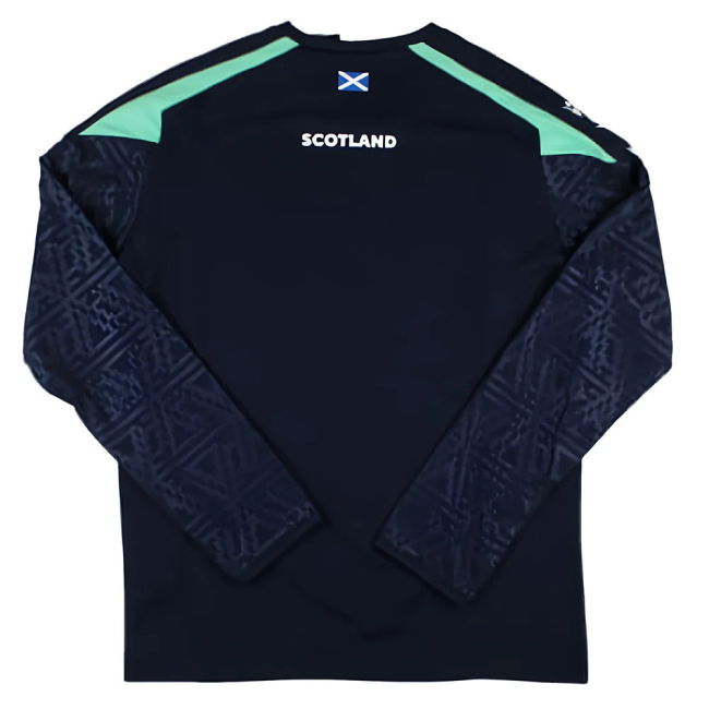 2024-2025 Scotland Rugby LS Training Poly Shirt (Navy) - Kids (Your Name)