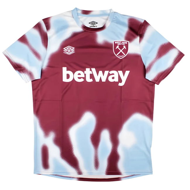 2024-2025 West Ham Warm Up Jersey (New Claret) (Your Name)