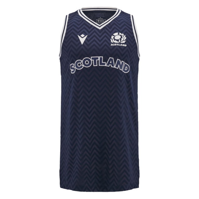 2024-2025 Scotland Rugby Basketball Singlet (Navy) (Your Name)