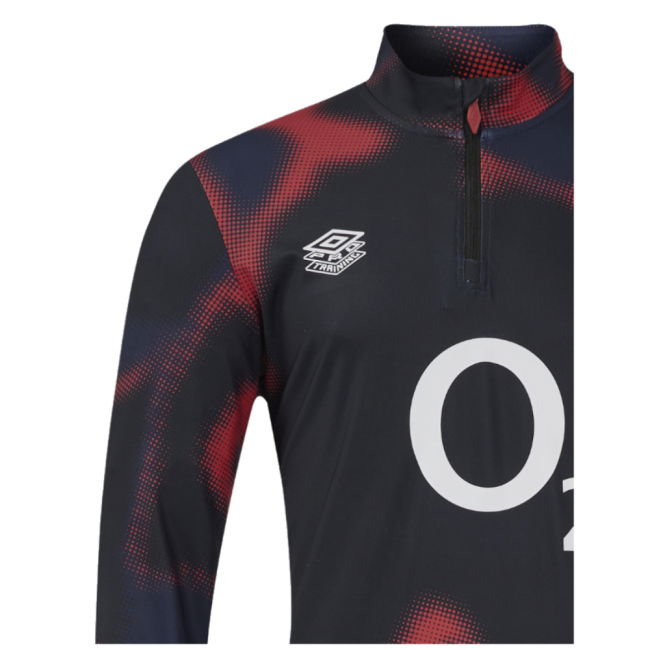 2024-2025 England Rugby Warm Up Mid Layer O2 (Black) - Kids