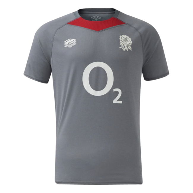 2024-2025 England Rugby Relaxed O2 Training Jersey (Grey) (Your Name)