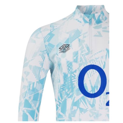 2024-2025 England Rugby Warm Up Mid Layer O2 (White)