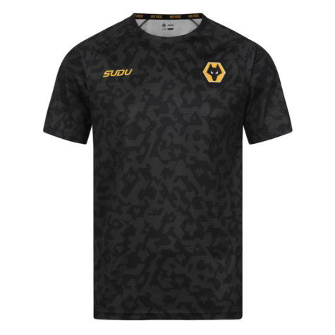 2024-2025 Wolves Pre Match Training Shirt (Black) (Toti 24)