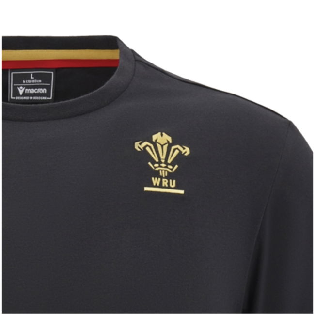 2024-2025 Wales Rugby Travel Cotton T-Shirt (Black)