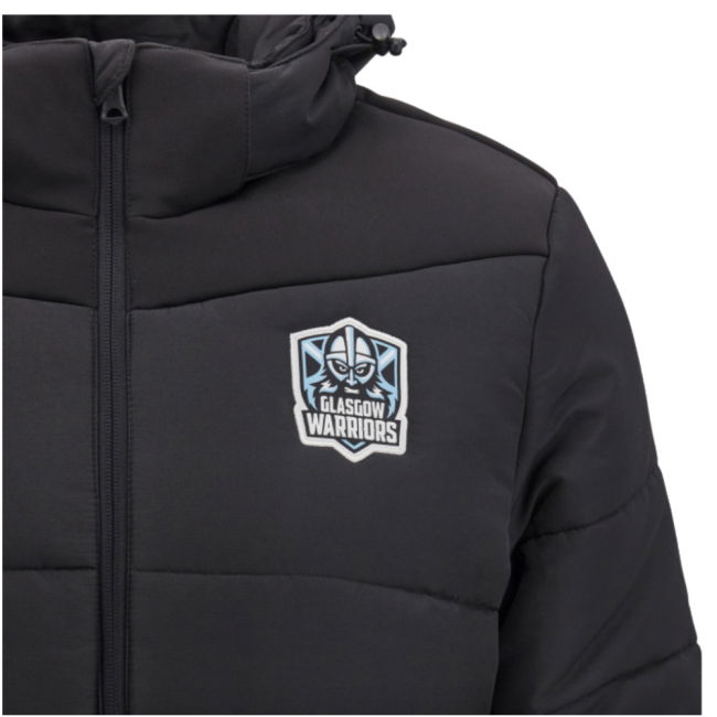 2024-2025 Glasgow Warriors Travel Long Padded Jacket (Black)