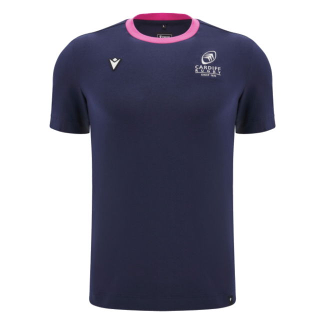 2024-2025 Cardiff Blues Rugby Ath Cotton Tee (Navy) (Your Name)
