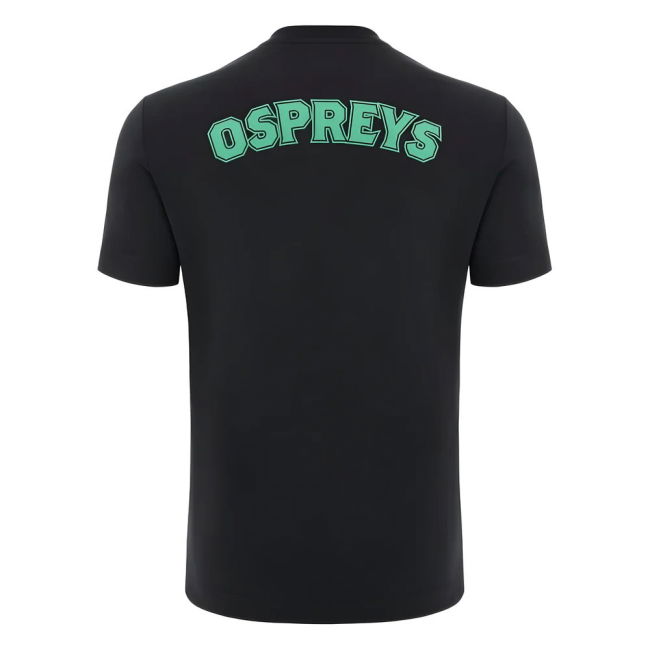 2024-2025 Ospreys Rugby Cotton T-Shirt (Black)