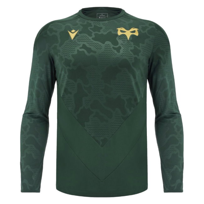 2024-2025 Ospreys Rugby LS Poly Training Shirt (Green) (Your Name)