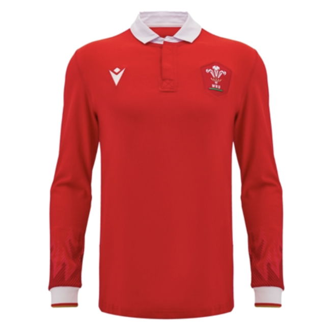 2024-2025 Wales WRU Home LS Cotton Rugby Shirt (Your Name)