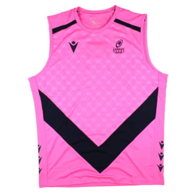 2024-2025 Cardiff Blues Rugby Sleeveless Training Shirt (Pink) (Your Name)