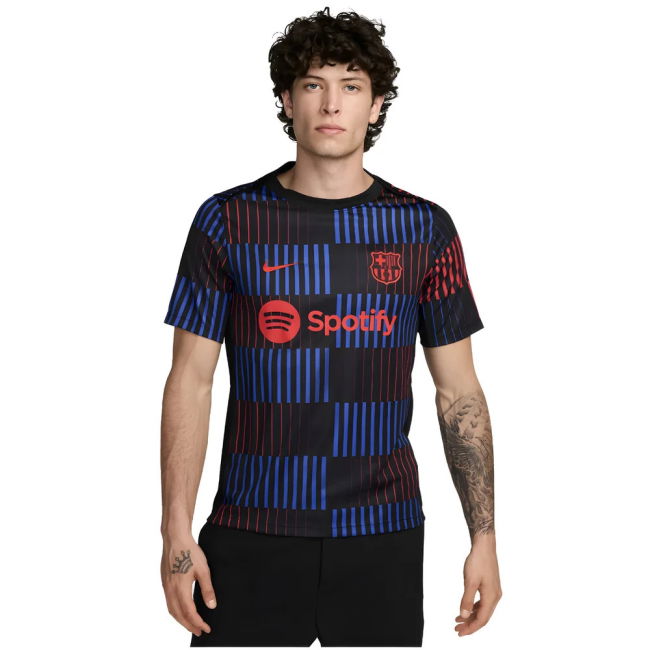 2024-2025 Barcelona Pre-Match Away Shirt (Navy) (Lewandowski 9)