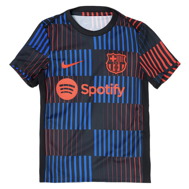 2024-2025 Barcelona Pre-Match Away Shirt (Navy) - Kids (Lewandowski 9)