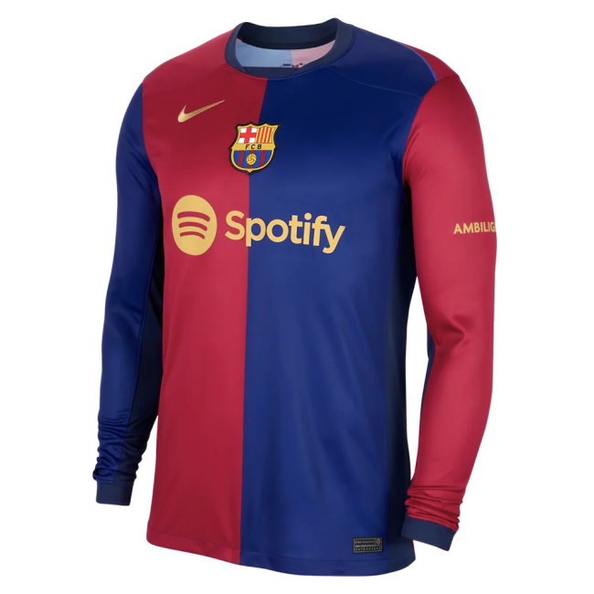 2024-2025 Barcelona Long Sleeve Home Shirt (Ronaldinho 10)