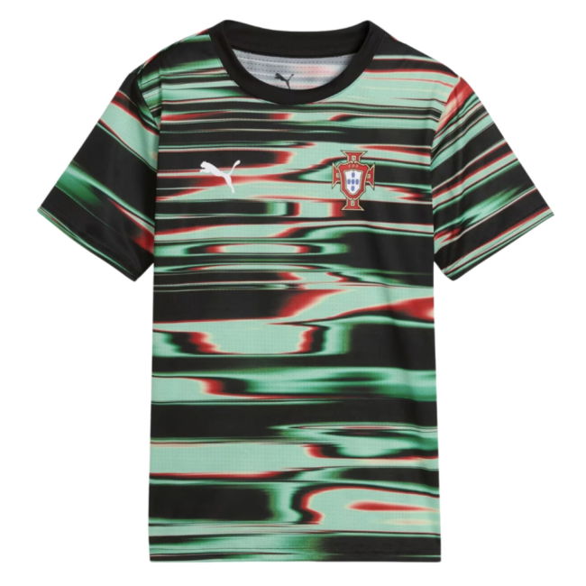 2025-2026 Portugal Prematch SS Jersey (Black) - Kids (B.Fernandes 8)
