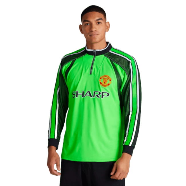 1998-1999 Manchester United Retro Goalkeeper Jersey (Green) (Your Name)