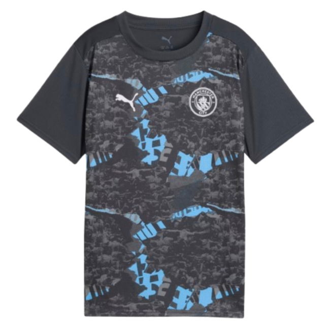 2024-2025 Man City Prematch SS Jersey (Strong Gray) - Kids (Haaland 9)