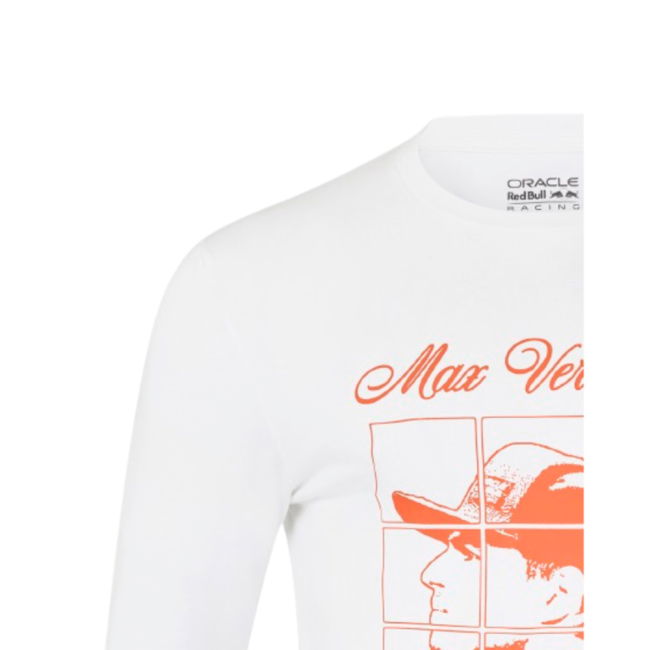 2025 Red Bull Racing Max Verstappen Puzzle L/S T-Shirt (White)