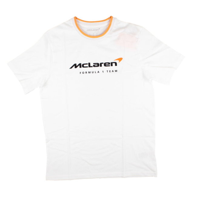 2025 McLaren F1 Mens Core Essentials T-Shirt - Bright White (Your Name)