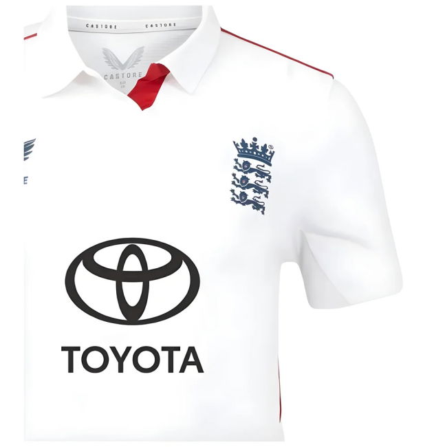 2025 England Cricket ECB Test Replica SS Shirt (White) - Womens