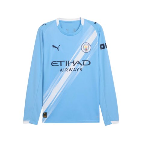 2025-2026 Man City Long Sleeve Home Shirt (Hemp 11)